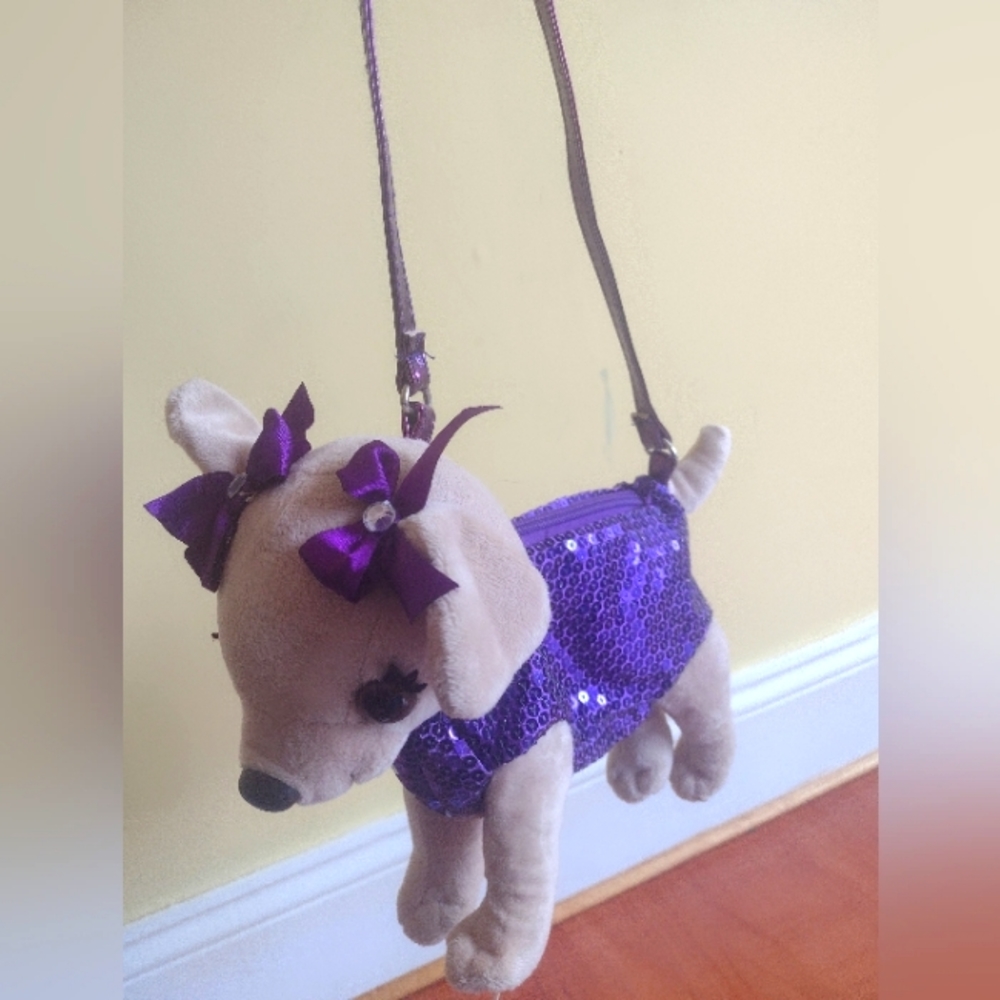 Purple Sequin Doggie Purse